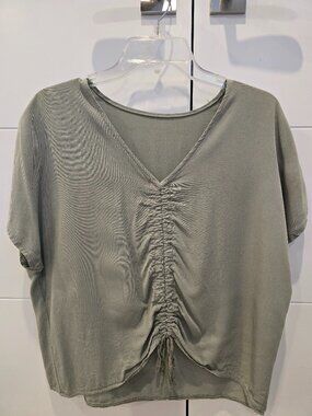 Italian made sage green bohemian top, size medium